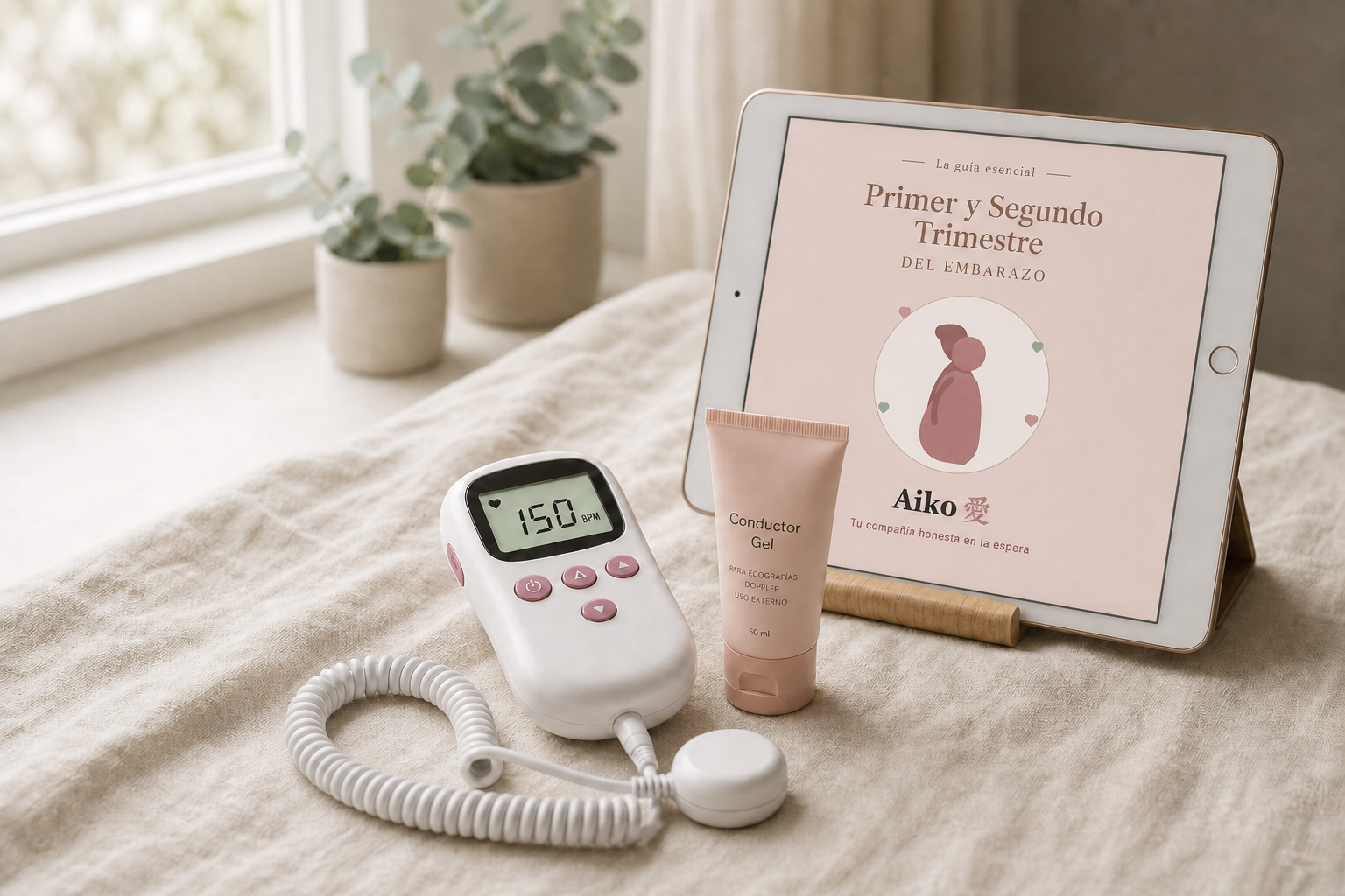 Kit Aiko: Doppler fetal, gel conductor y e-book Guía del embarazo